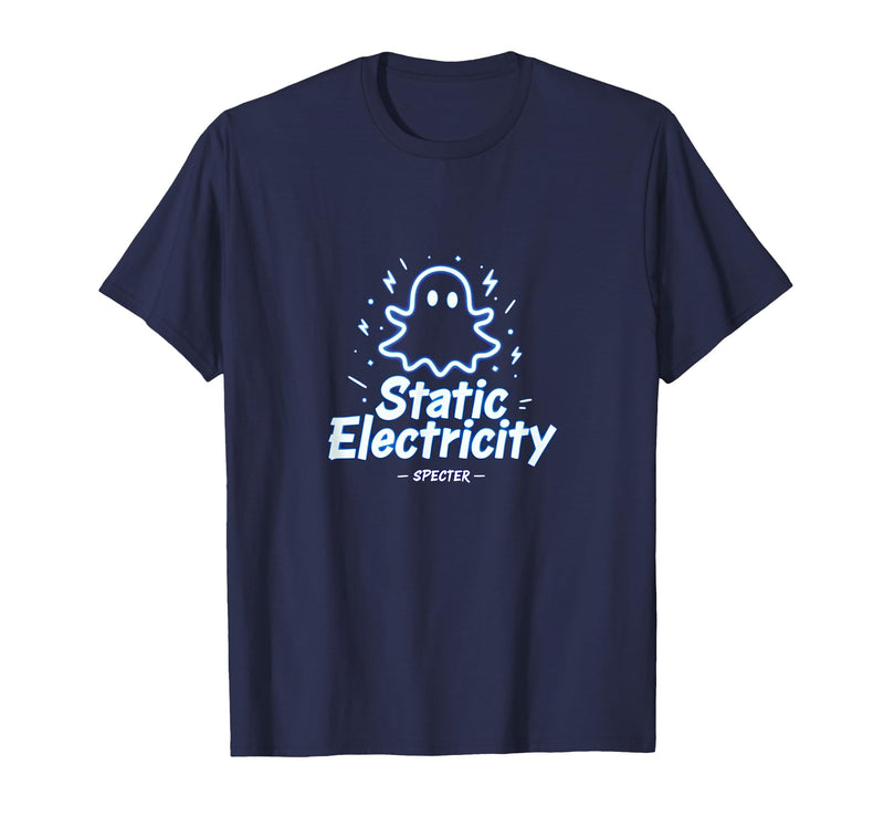 Mademark Ghost & Spirits - Ghost (99 Problems All) T-Shirt - Navy Blue-halloween Static Electricity Ghost Atmosphere