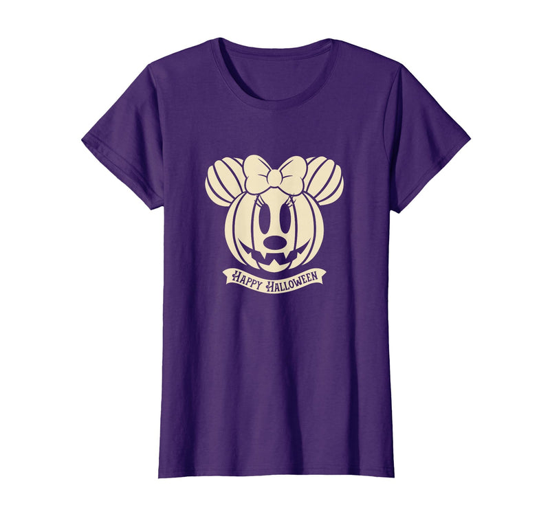 Disney Minnie Mouse Pumpkin Happy Halloween T-Shirt - Purple