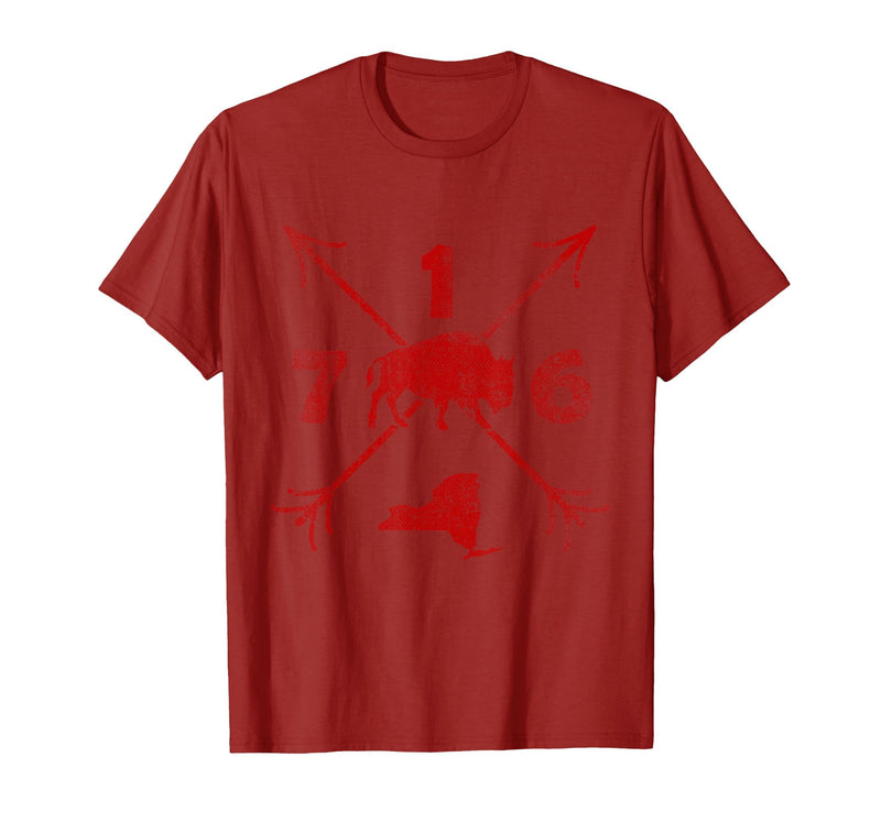Vacation & Gift Buffalo New York by Addi Buffalo New York NY | Area Code 716 T-Shirt - Cranberry Red