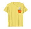 Halloween Spooky Funny Design Skeleton in Pocket Halloween Spooky Funny Skull Costume T-Shirt - Lemon Yellow