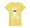 Vulgar Halloween Tee Shop Boo Motherfucker Funny Beer Drinking Ghost Adult Halloween T-Shirt - Lemon Yellow