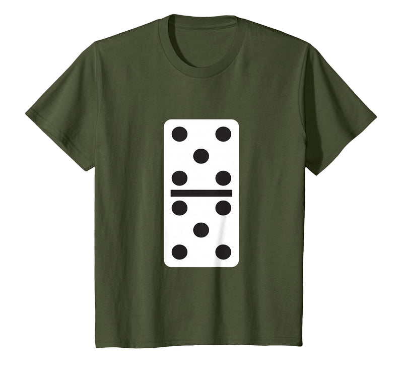 Fun and Easy Halloween Costume T-Shirts - Dominoes Double Five Dominoes Halloween Costume 5 Domino Game T-Shirt - Olive Green