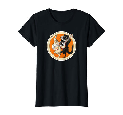 The Persnickety Owl Vintage Halloween Ephemera The Black Cat Magazine Halloween Cat Rabbit and Banjo T-Shirt