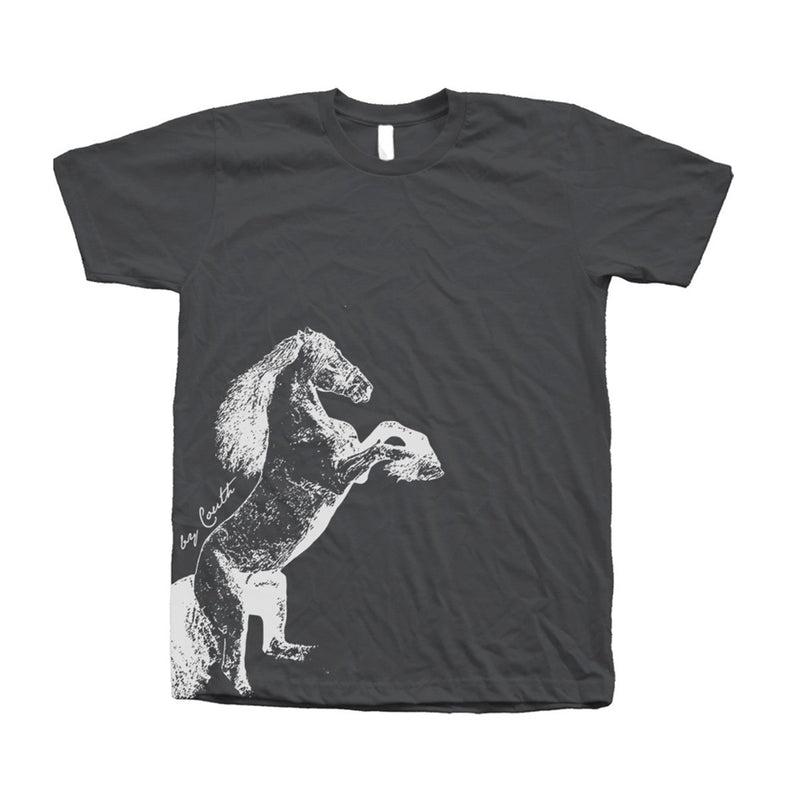 Couthclothing Men's Horse Crew Neck American Apparel T-Shirt - Asphalt