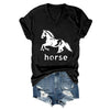 Pukcoun Horse Shirt Horse Lover V-Neck Shirt Retro Graphics T-Shirt Unisex - Black1