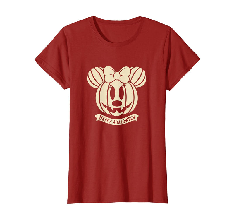 Disney Minnie Mouse Pumpkin Happy Halloween T-Shirt - Cranberry Red