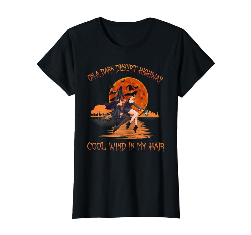 Halloween 2021 gift Witch Riding Brooms On A Dark Desert Highways Halloween T-Shirt - As Pictured