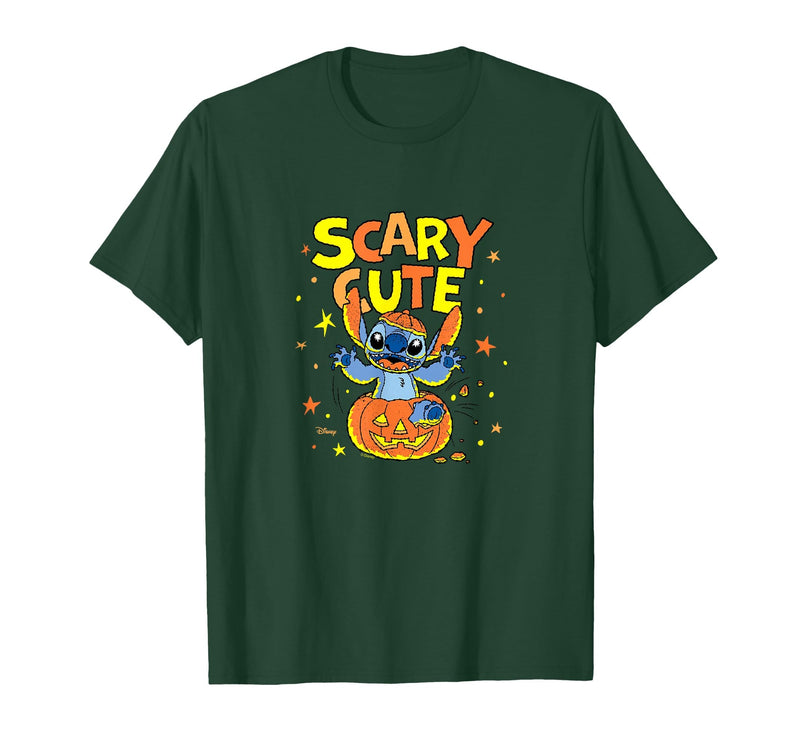 Disney Stitch Halloween Fun T-Shirt - Dark Green