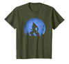 Ideas Halloween costume " Wolf moon " Wolf Halloween Costume Werewolf Blue Moon Scary for Men Boys T-Shirt - Olive Green