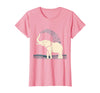 Mademark Elephant Spraying Water Raised Trunk Illustration T-Shirt - Women - Pink