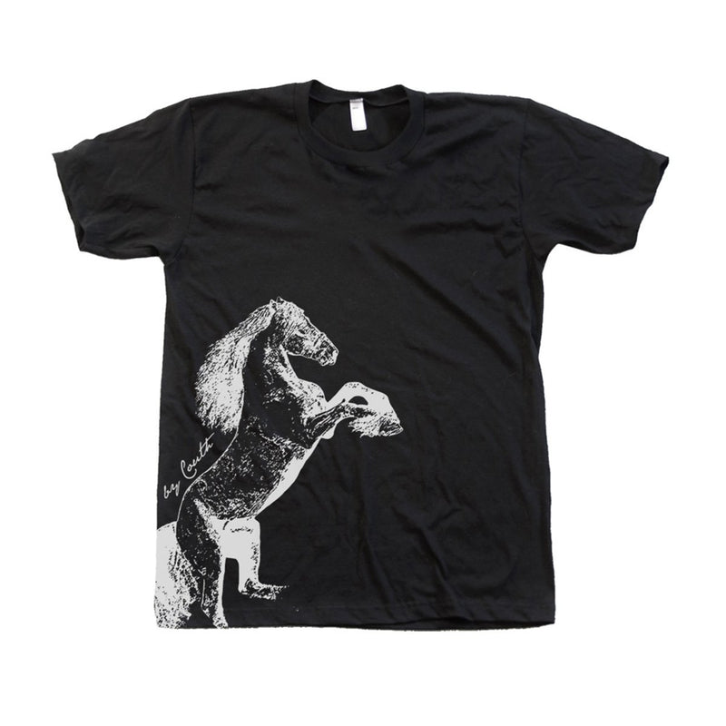 Couthclothing Men's Horse Crew Neck American Apparel T-Shirt - Black