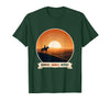 Mademark Sunrise Saddle Repeat Horse Rider Silhouette Design T-Shirt - Men - Dark Green