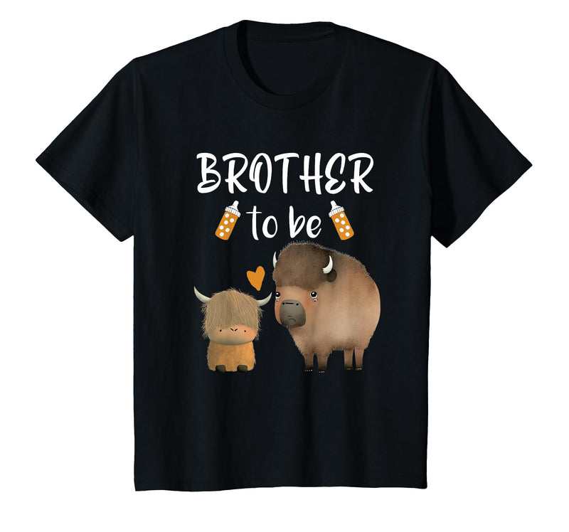 Cute Animal Buffalo Baby Shower For Brother To Be Brother to Be Buffalo Baby Shower Bison for Boy Or Girl T-Shirt - Black