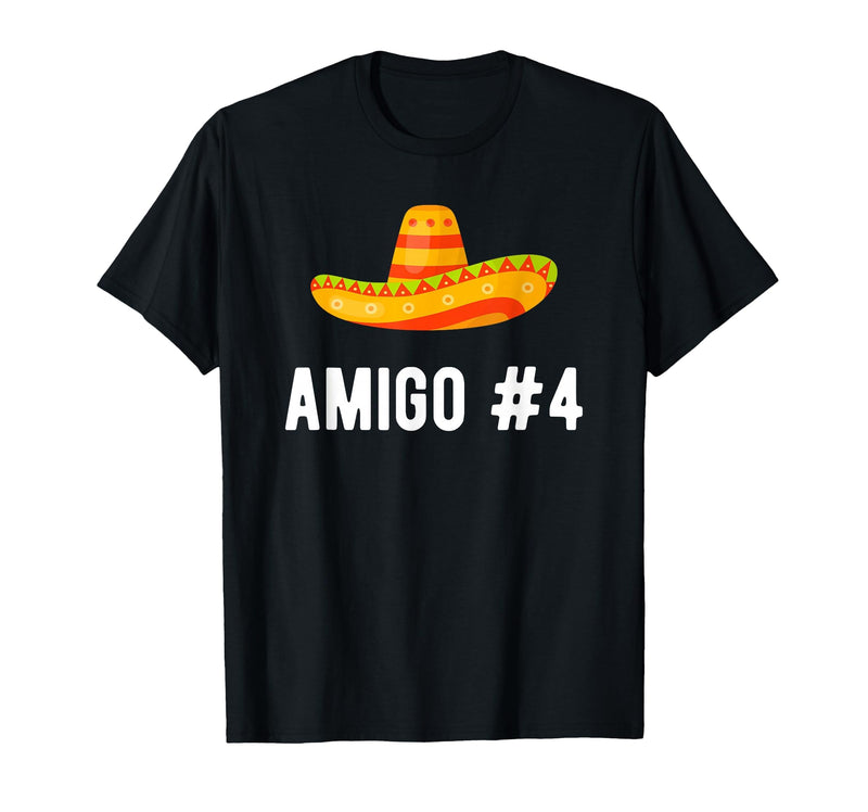 Matching Halloween Costumes Amigo #4 Halloween Group Matching Costume Funny Mexican Amigo #4 T-Shirt - Black