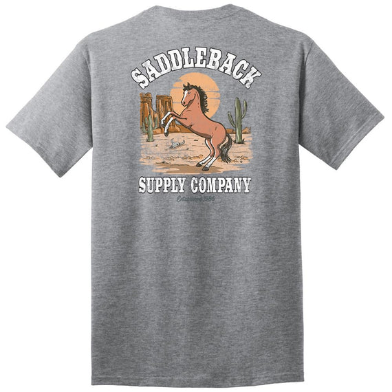 Saddleback Supply Men's Horse with No Name Heavy Tees - Athletic Heather / Horse With No Name
