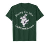 Sorry I'm Late, I Didn't Want to Come White Rabbit Watch T-Shirt in Dark Green