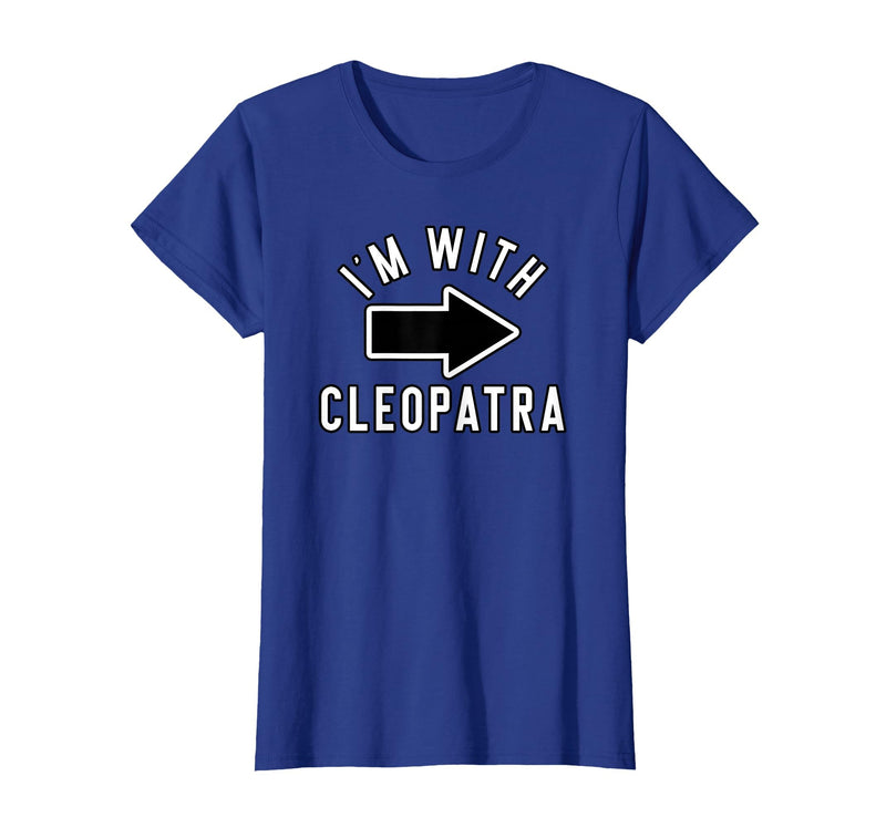 Lazy Last Minute Cleopatra Halloween Costumes Couples Halloween Costume Shirts I'm with Cleopatra T-Shirt - Royal Blue