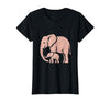 Mademark Mama Elephant Trunk Wrapped Around Baby T-Shirt - Women - Black
