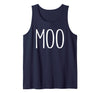Moo Im A Cow Costume Shirts Moo Shirt Funny Adult Men Women Cow Goes Moo Costume Tank Top - Navy Blue