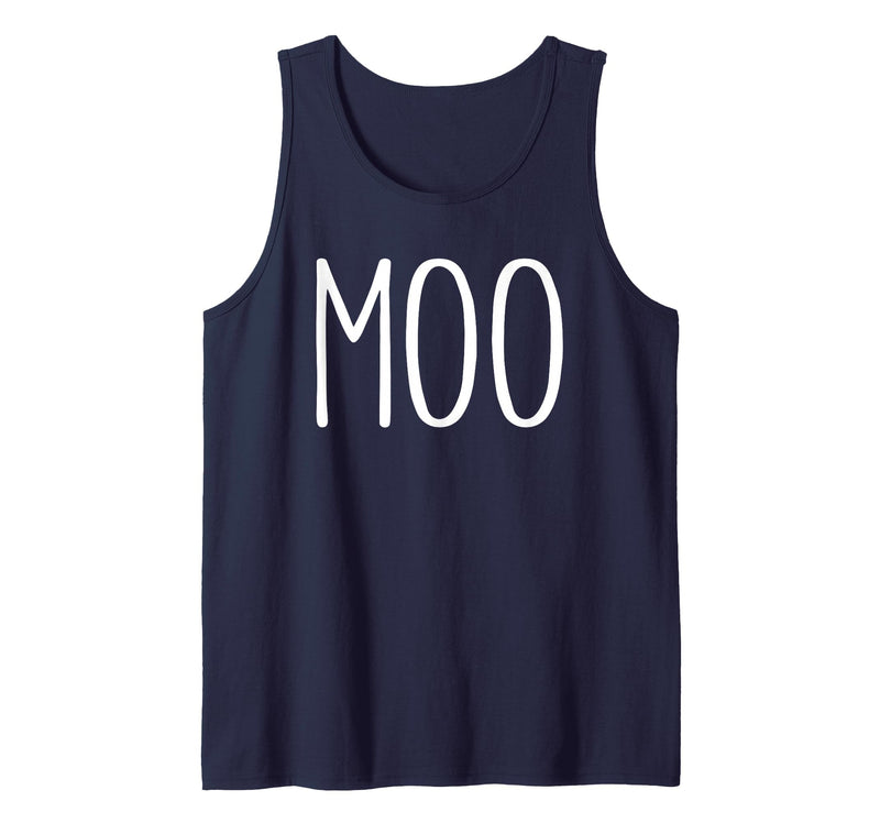 Moo Im A Cow Costume Shirts Moo Shirt Funny Adult Men Women Cow Goes Moo Costume Tank Top - Navy Blue