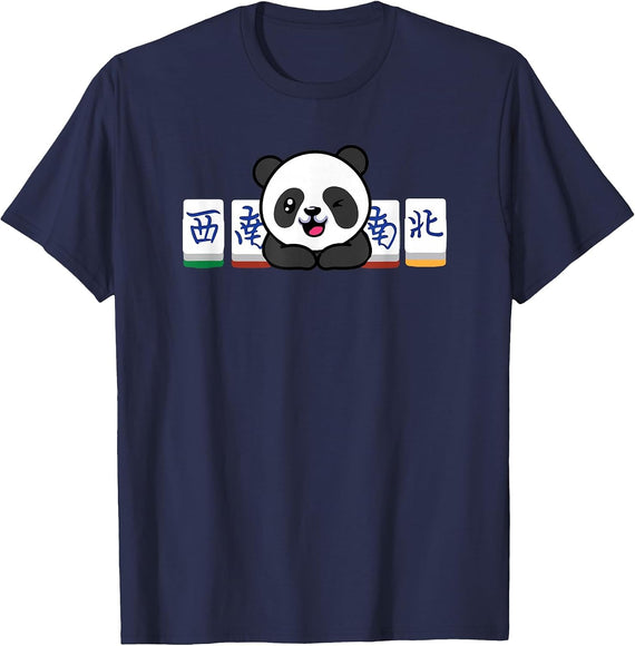 Mahjong Panda T-Shirt - Navy Blue