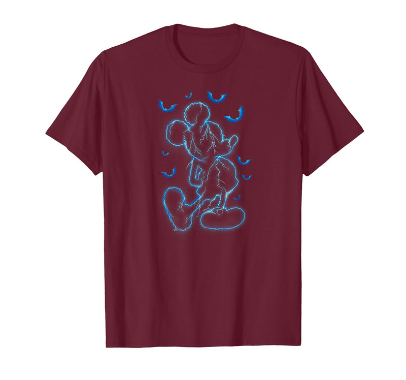 Disney - Mickey Lightning Halloween T-Shirt - Burgundy