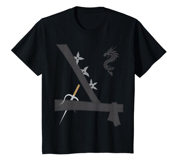 Easy Halloween Ninja Costume For Kids Boys Ninja Costume Easy Last Minute Halloween T-Shirt - Black