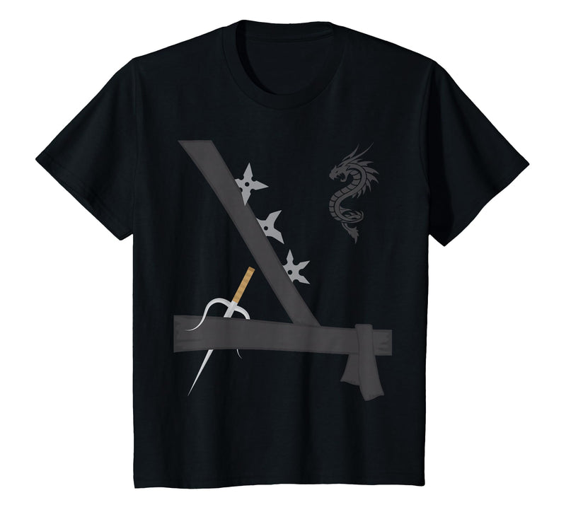 Easy Halloween Ninja Costume For Kids Boys Ninja Costume Easy Last Minute Halloween T-Shirt - Black