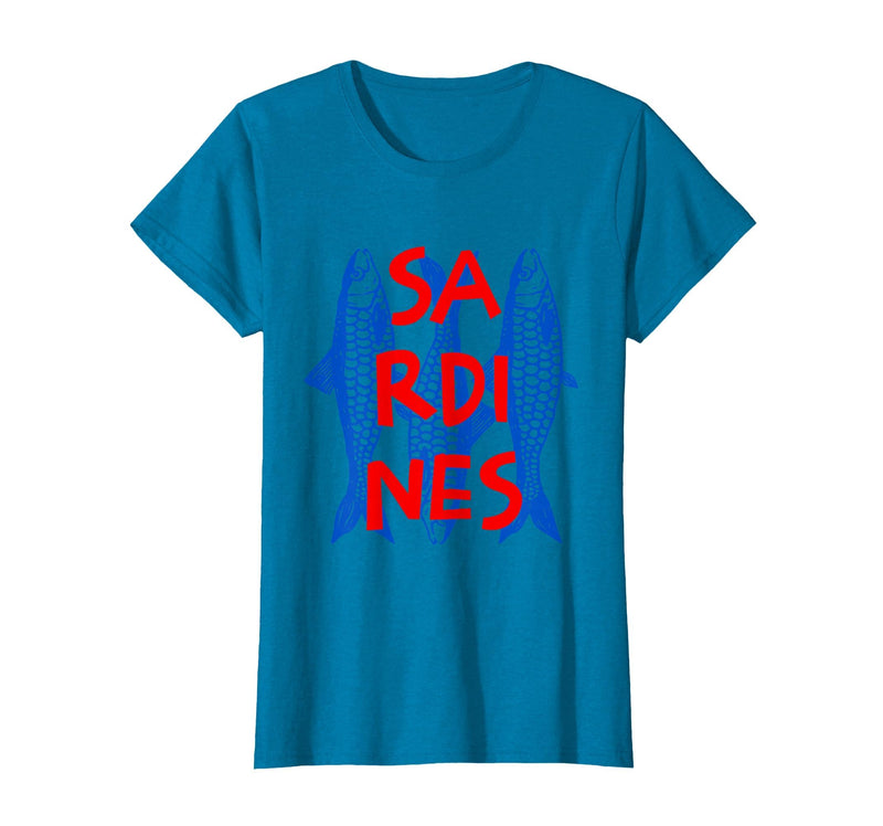 Vintage Sardine Tinned Fish Summer Tee Sardines Tinned Fish Retro Graphic for Men Women T-Shirt - Sapphire Blue