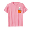 Halloween Spooky Funny Design Skeleton in Pocket Halloween Spooky Funny Skull Costume T-Shirt - Pink