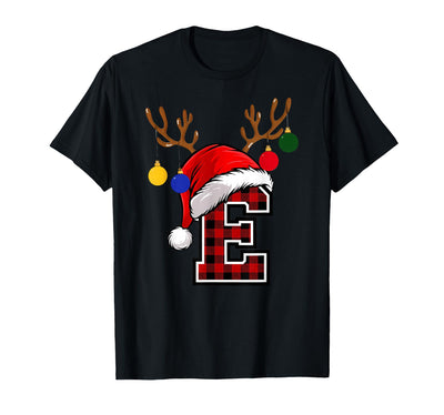 Cow Letter Name Initial Buffalo Plaid Alphabet Monogram T-Shirt