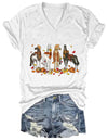 Niaday Fall Horse Shirt Men Women Graphic Short Sleeve T-Shirt Tee, Fall Season Horses Horse Lover Shirt - White1