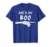 Miftees Matching Halloween Tees She's My Boo Matching Halloween Costume She's My Boo T-Shirt - Royal Blue