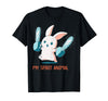 My Spirit Animal Cute Rabbit with Chainsaw T-Shirt in Black