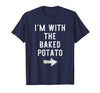 Im With The Baked Potato Halloween Costume I’m with The Baked Potato Funny Halloween Couple Costume T-Shirt - Navy Blue