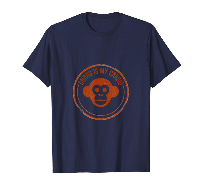 Mademark Chaos Is My Cardio Funny Monkey Design T-Shirt - Men - Navy Blue