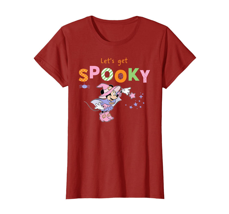 Disney Minnie Mouse Let's Get Spooky Cute Halloween Witch T-Shirt - Cranberry Red