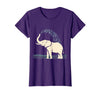 Mademark Elephant Spraying Water Raised Trunk Illustration T-Shirt - Women - Purple