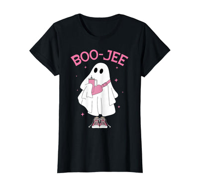 Spooky Season Ghost Halloween Boujee Boo-Jee Boo-JEE Spooky Season Ghost Pink Halloween Pumpkin Boujee T-Shirt
