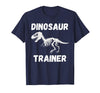 Dinosaur Trainer Costume Halloween Dino Skeleton T-Shirt - Navy Blue