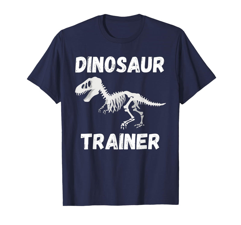 Dinosaur Trainer Costume Halloween Dino Skeleton T-Shirt - Navy Blue