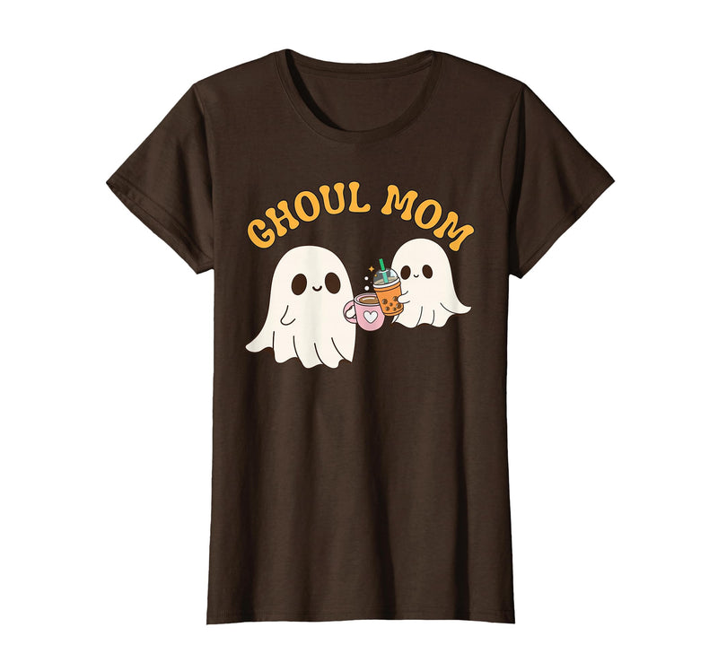 Ghoul Mom Cute Halloween Mother Ghost Mommy Trick Treating T-Shirt - Brown