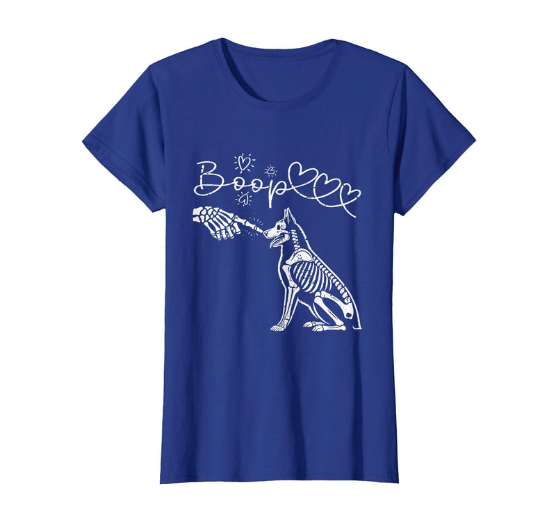 Skeleton Hand Dog Boop - German Shepherd Lovers Skeleton Hand Touch Nose German Shepherds Boop Dog Halloween T-Shirt - Royal