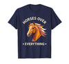 Mademark Horses Over Everything Women's Equestrian Design T-Shirt - Men - Navy Blue