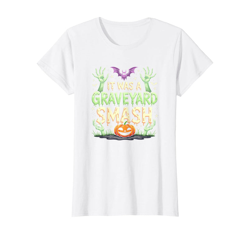 Mademark Halloween - Monsters & Creatures T-Shirt - White-monster Mash Graveyard Smash