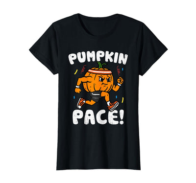 Halloween Tees for Women Men Kids Pumpkin Pace Running Halloween Fall Run Costume Funny T-Shirt