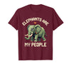 Mademark Elephants Are My People Pixel Art Design T-Shirt - Men - Burgundy