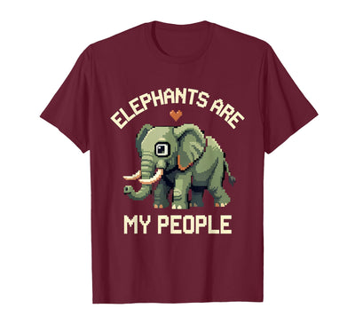 Mademark Elephants Are My People Pixel Art Design T-Shirt - Men