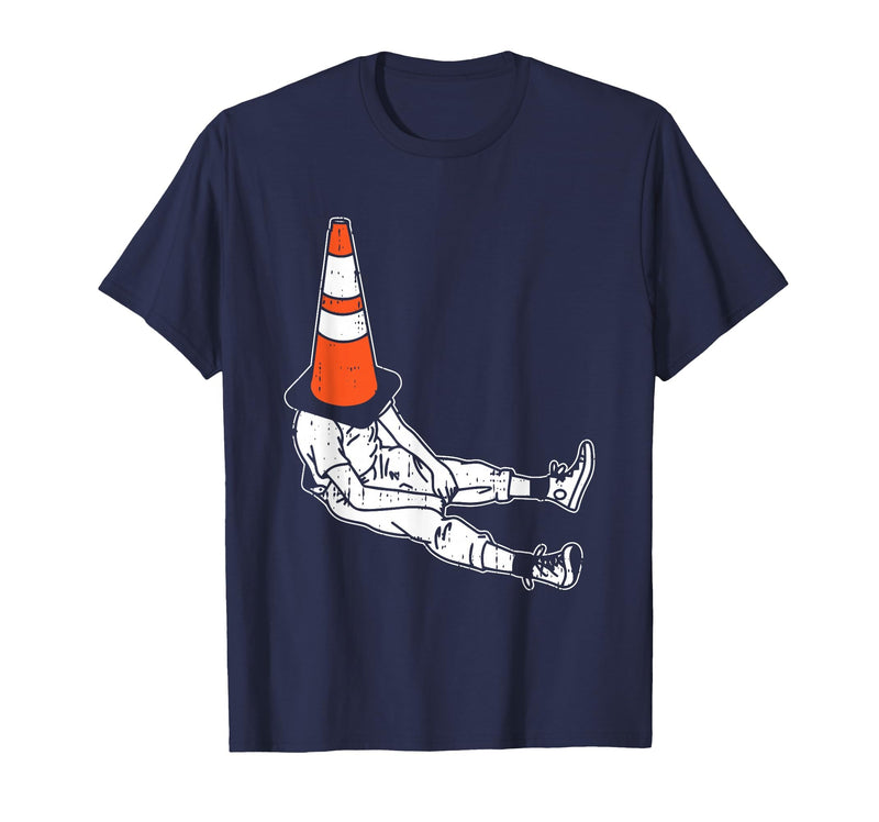 Halloween Shirts Traffic Cone Men Women Kids Traffic Cone Halloween Costume Funny Lazy Men Women Kids T-Shirt - Navy Blue