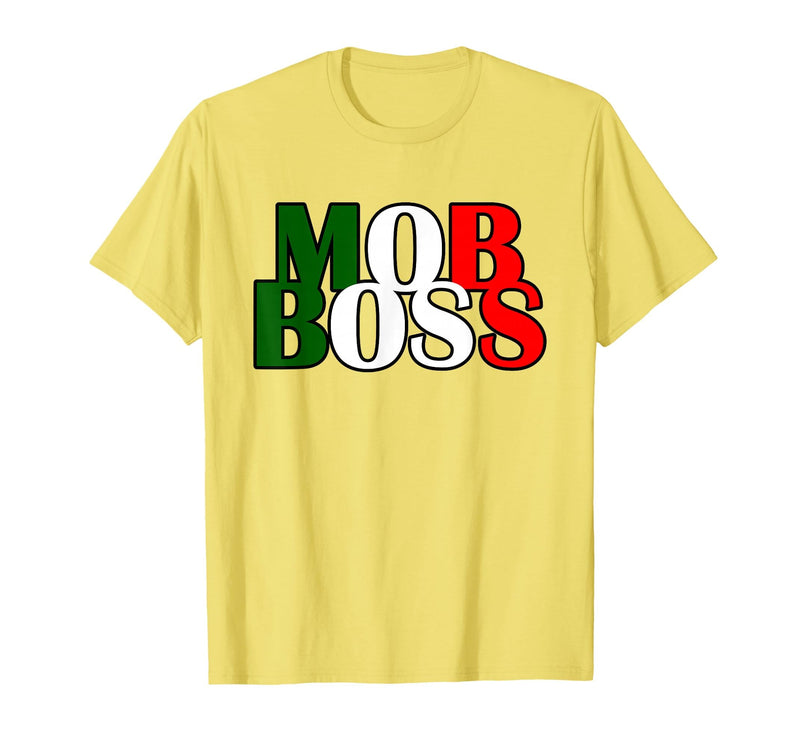 Italian Yeah B Mob Boss Italian Flag 1920s Costume Mafia Party T-Shirt - Lemon Yellow